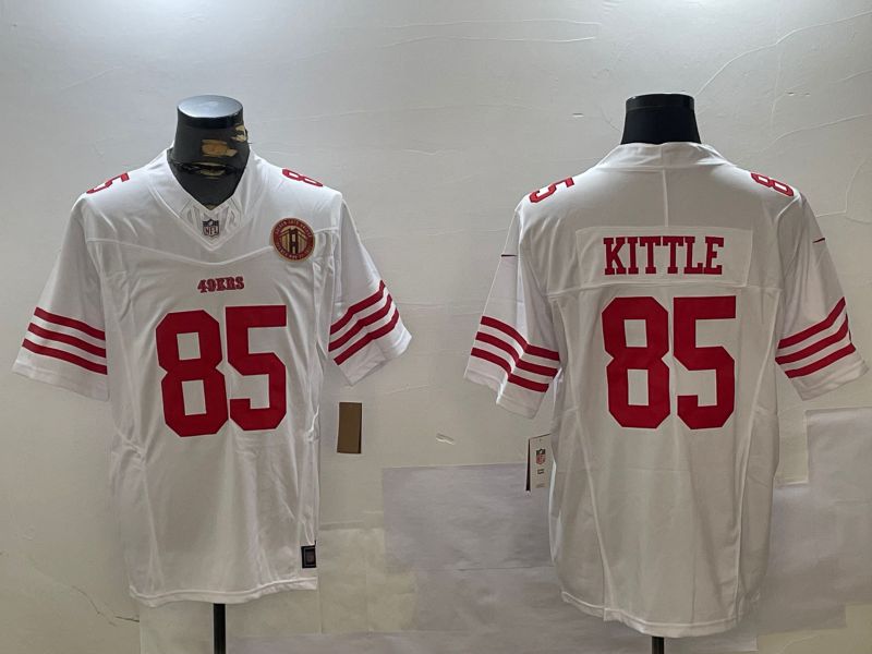 Men San Francisco 49ers #85 Kittle White three generations 2024 Nike Limited NFL Jersey style 4->->